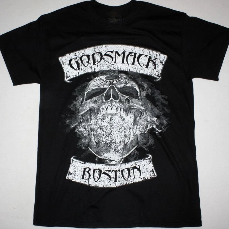 Vtg GODSMACK BOSTON Heavy Cotton Black Full Size Unisex Shirt