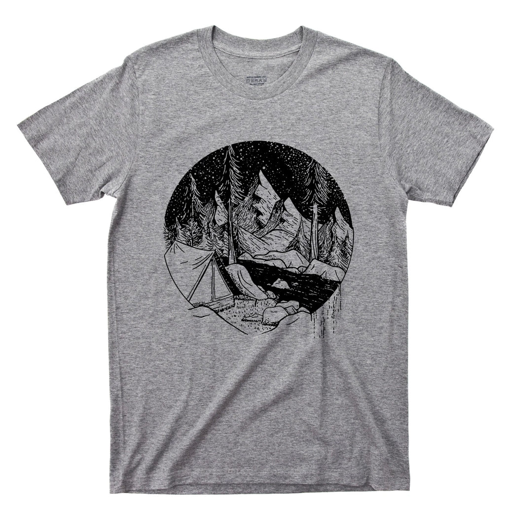 Camping T Shirt Great Outdoors Mountain Hiking River Appalachian Trail Trek Tee