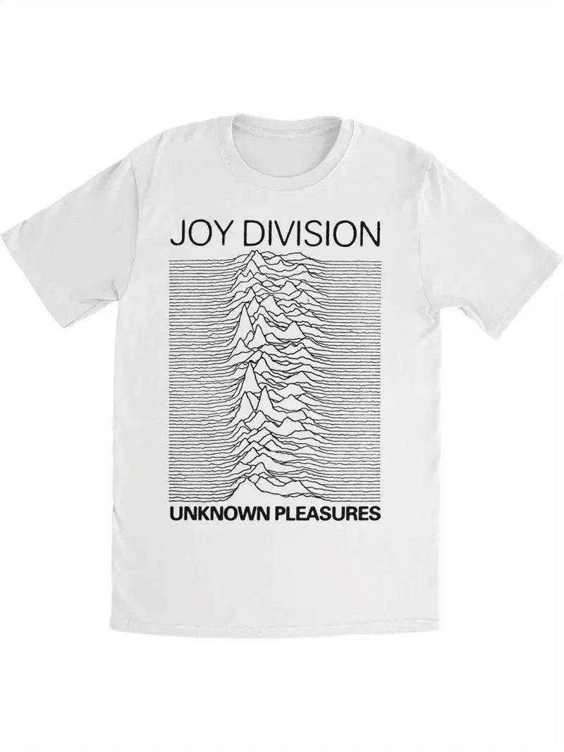 Joy Division - Unknown Pleasures - Official White T Shirt - (Ian Curtis)