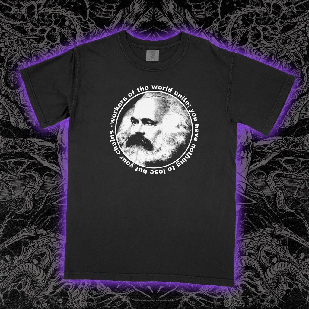 KARL MARX Workers Unite Shirt punk Socialist Socialism against  Unisex Tee