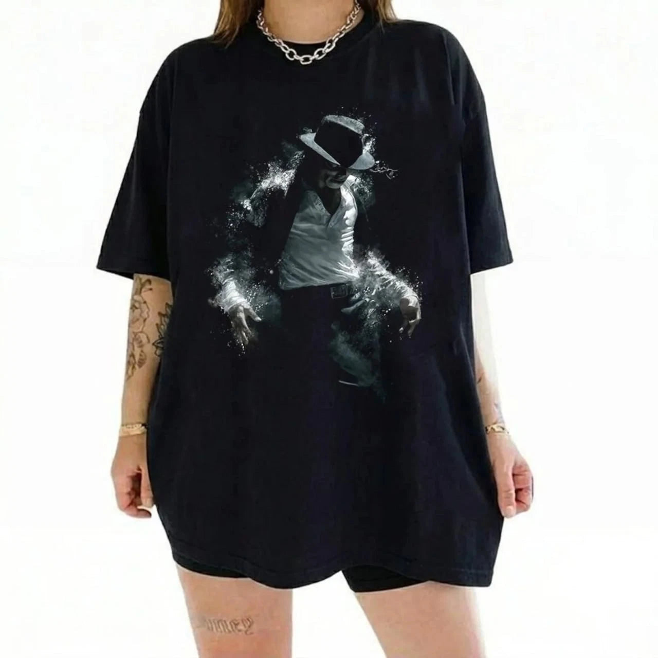 Michael Jackson King of Pop Shadow Tee, Vintage 90s Styles, Gift For Fan