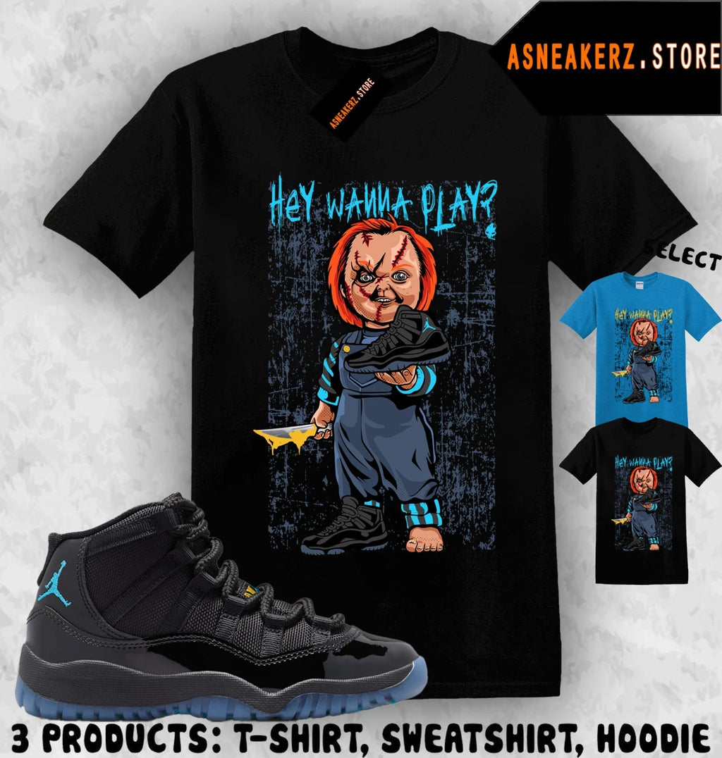 Shirt Matching AJ 11 Gamma Blue 2025 To Match Sneaker Sneakerhead Chucky T-Shirt