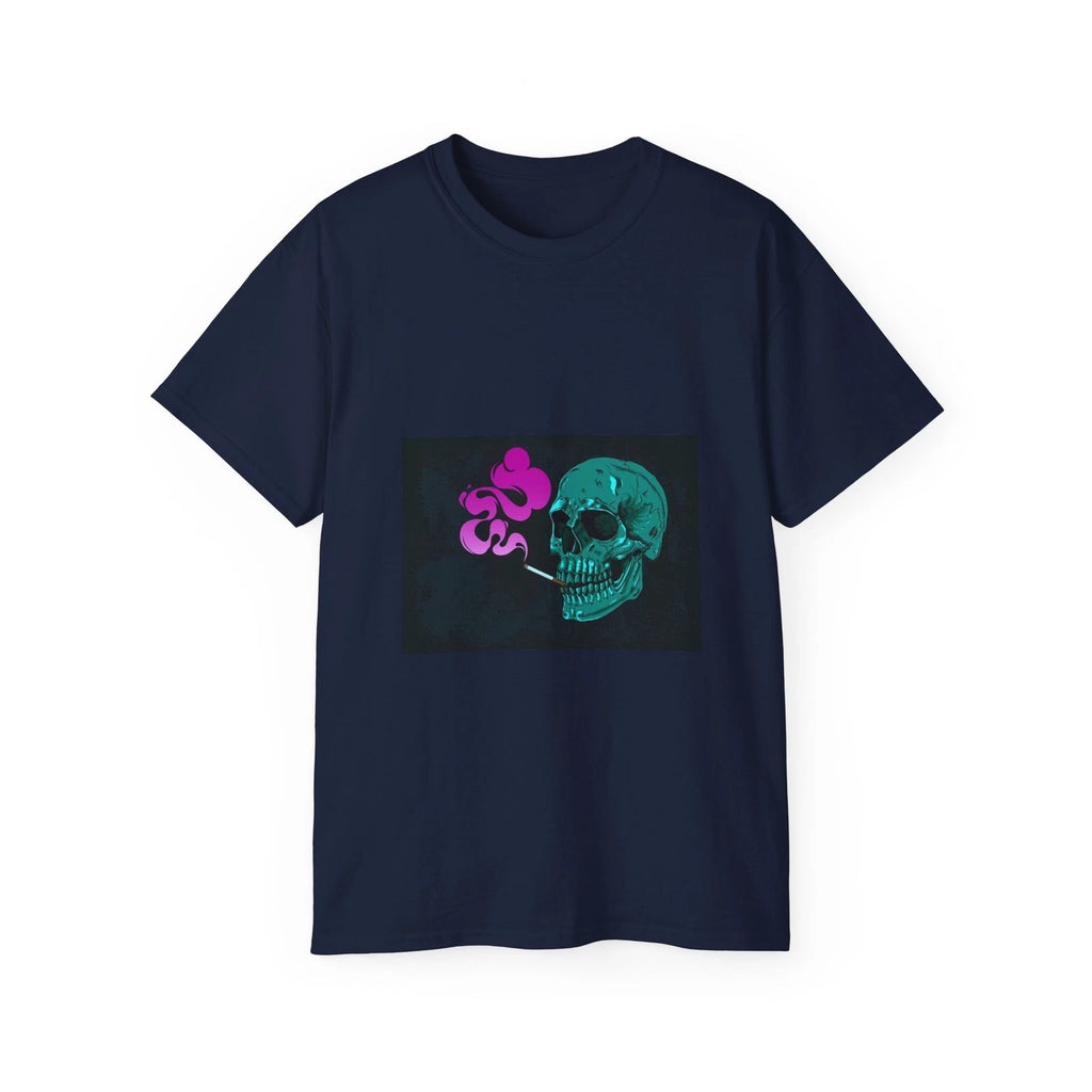 Skull Smoke Cigarette Tobacco Smoking | Custom Graphic T-Shirt
