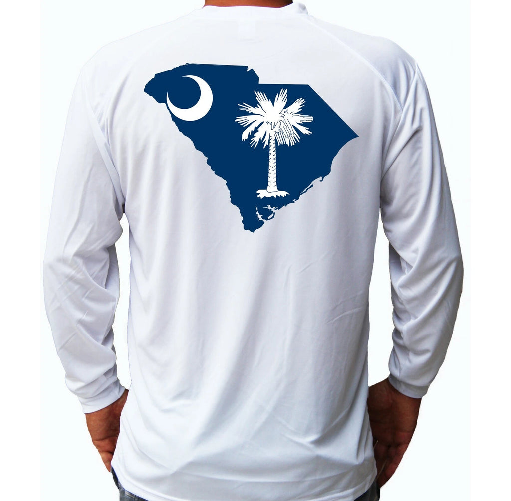 South Carolina State Flag Fishing Boat Long Sleeve UPF 30 T-Shirt UV Protection