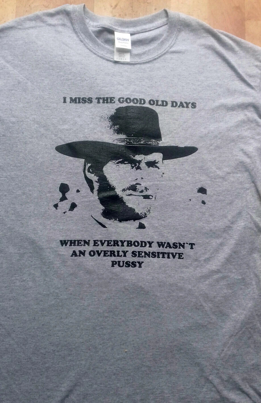 overly sensitive pussy T-shirt, punk, goth,Clint Eastwood,Motorhead,slayer,metal