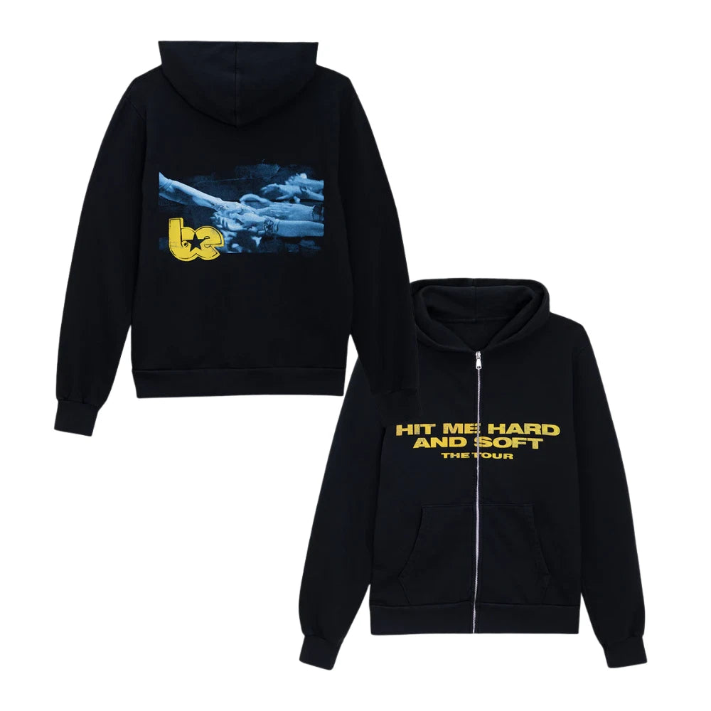 Billie Eilish, HIT ME HARD AND SOFT Live in 3D Hands Black Zip Hoodie Reprint