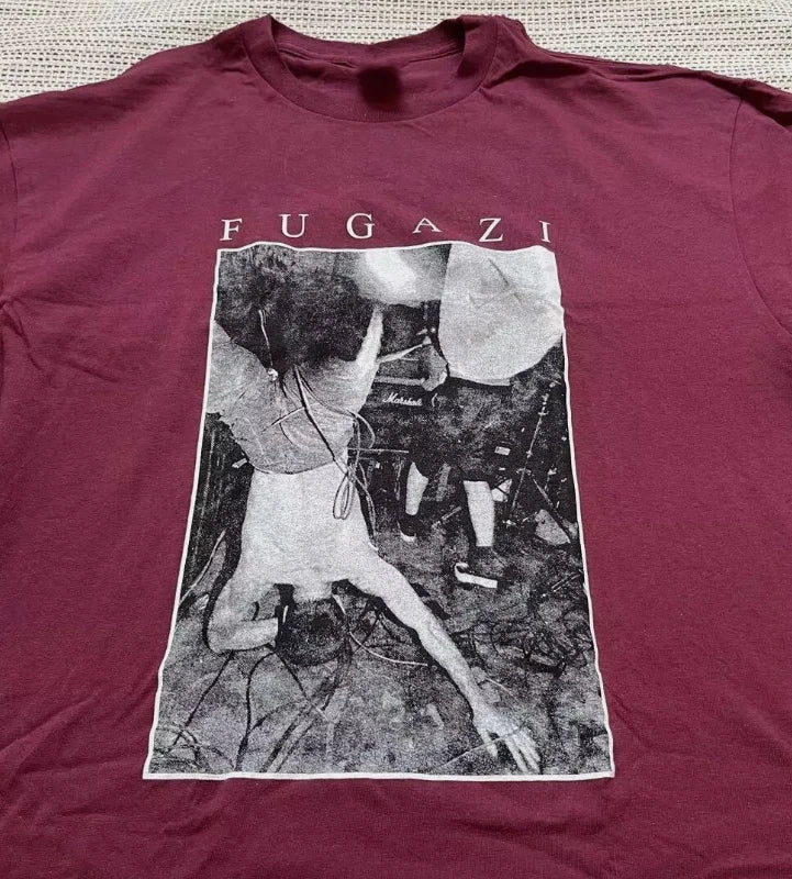 Fugazi band 90s Maroon Graphic T shirt Men Women vtg S-5XL
