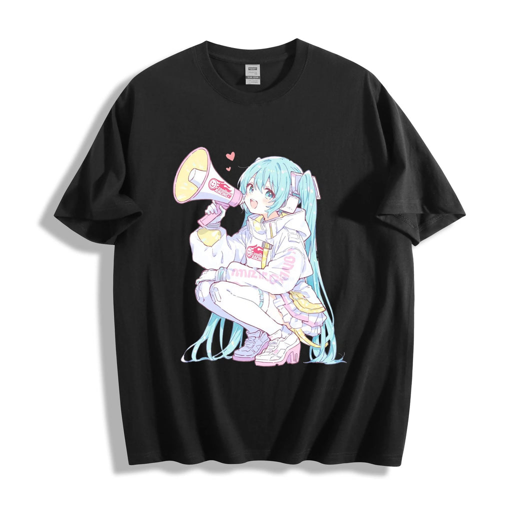 Hatsune Miku Cloud Hair Ascend T-Shirt - Serene Blue Sky Flow Design Unisex Tee