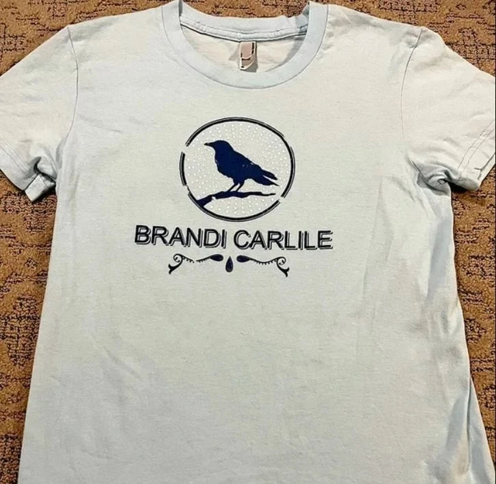'13 Brandi Carlile Artist Baby Blue Bird Logo Red Rocks Design Soft Tee