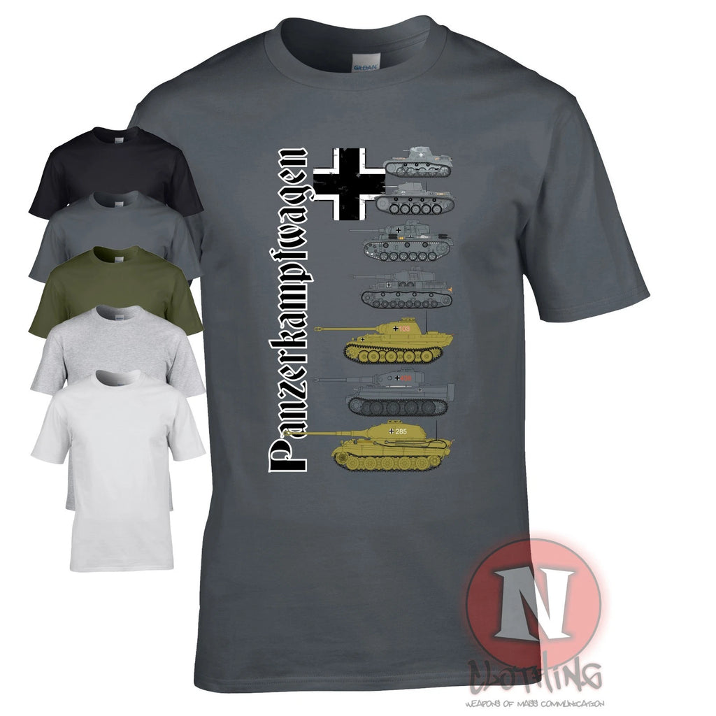 Panzerkampfwagen T-shirt WW2 German military history World Tanks armour teeshirt