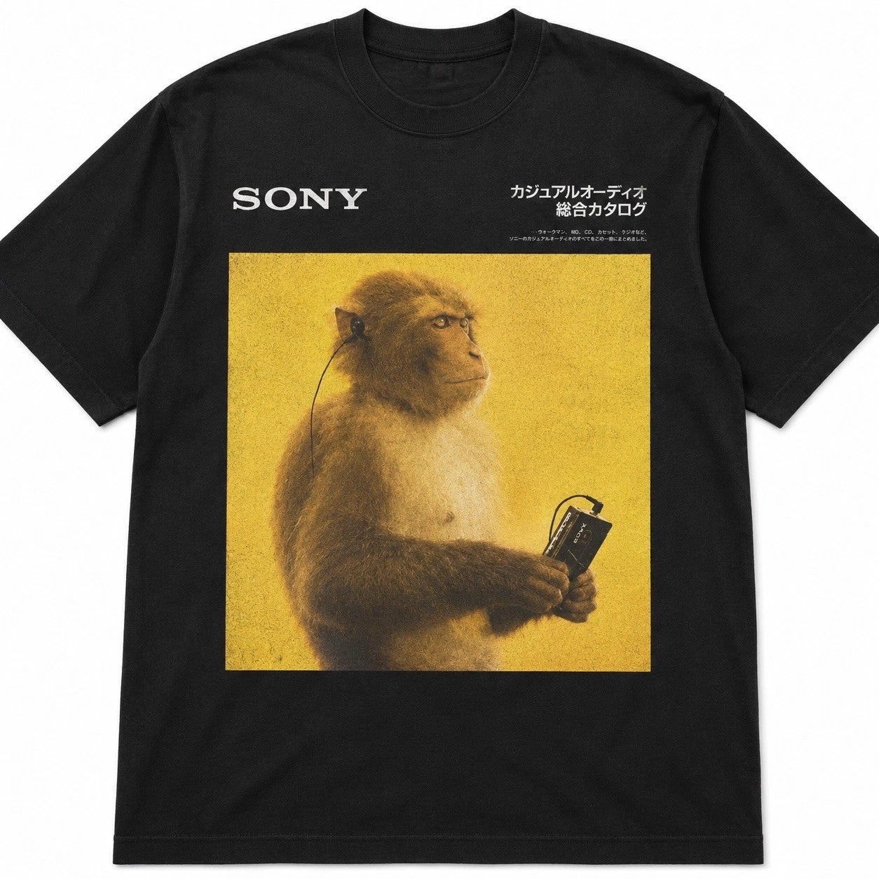 Vintage Monkey Music Graphic T-Shirt | Retro Audio Listener Tee