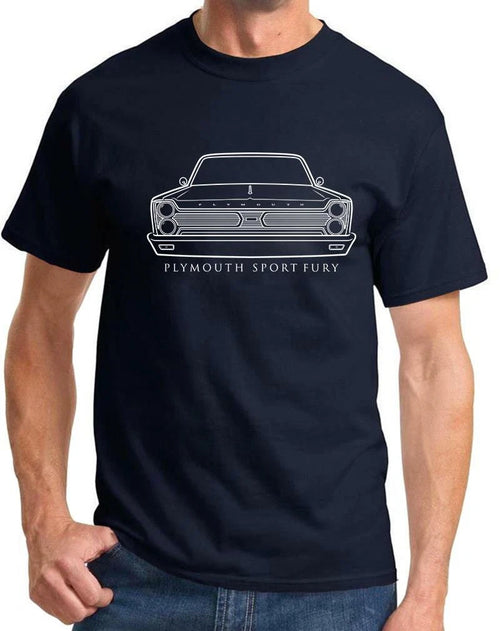 1966 Plymouth Sport Fury Classic Front End Design Tshirt NEW