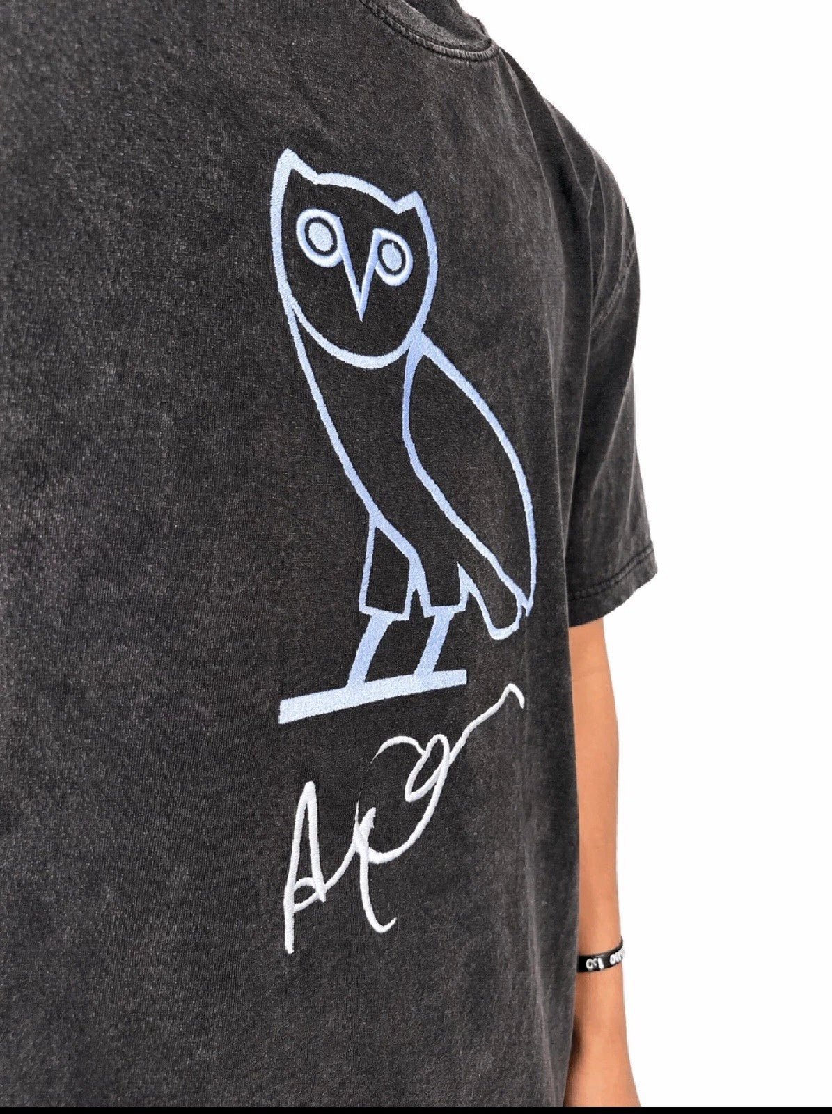 Iced Drake OVO Owl Embroidered T-Shirt – Premium Oversized Streetwear Tee (L)