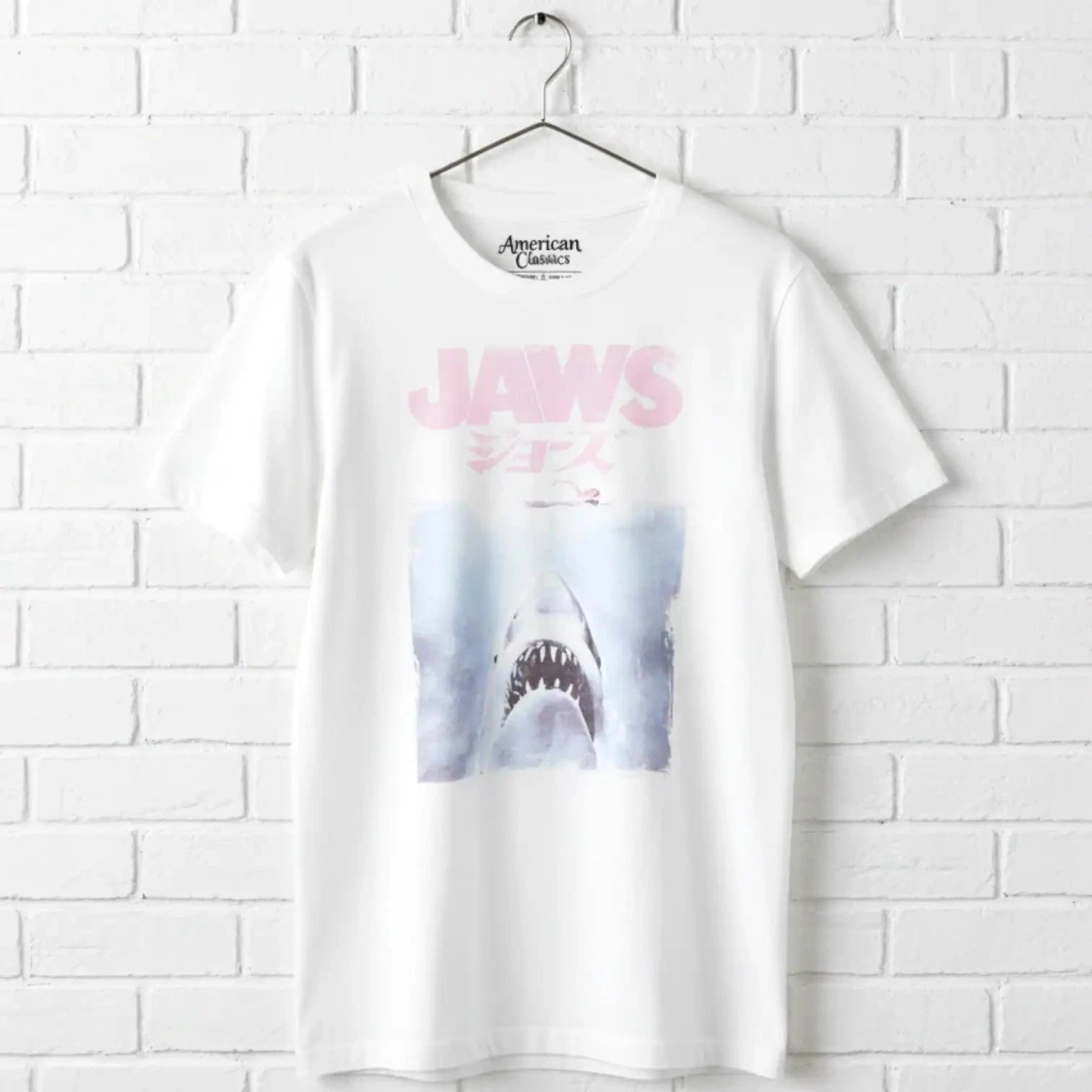 Jaws Vintage Japanese Movie Poster Men's T Shirt Japan Kanji Faded Shark Movie