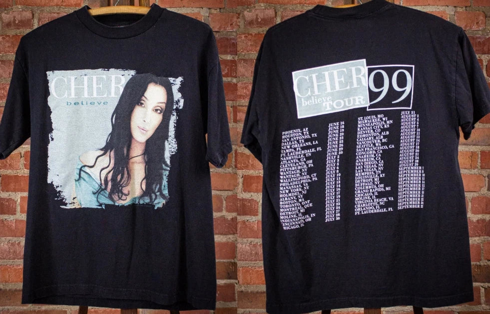 Vintage Styles Cher Believe Tour Concert T-Shirt