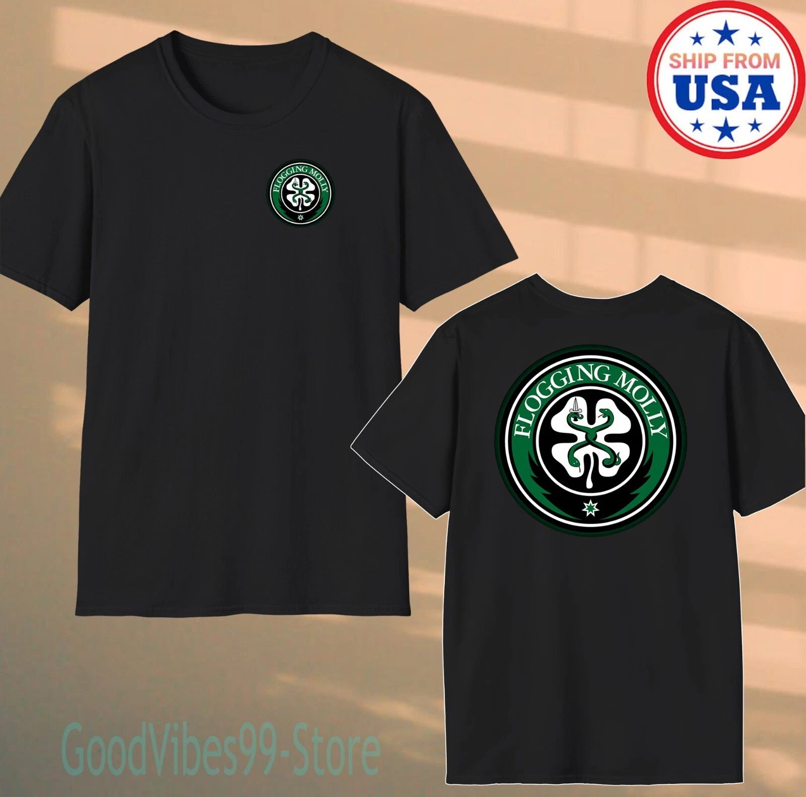 The Flogging Molly Men's Black Size S-5XL
