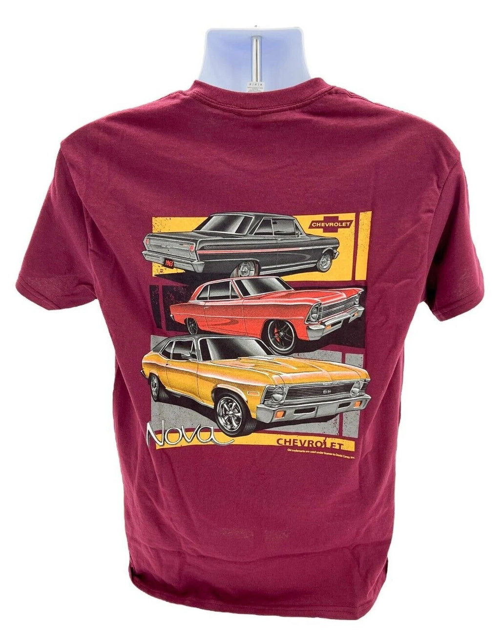 Chevy Nova Maroon T-Shirt w/ 3 Body Styles