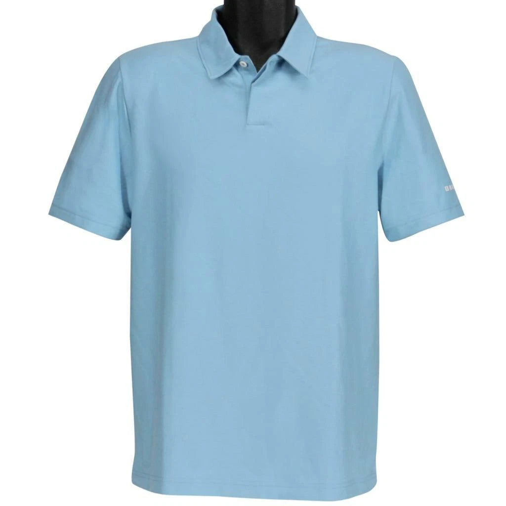 Oakley Club House Polo Mens Size S Small Aviator Blue Plain Golf Tee Shirt