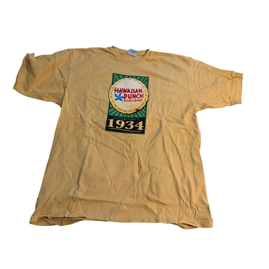 Authentic Pigment Hawaiian Punch Graphic T-Shirt Retro Yellow XL NWOT
