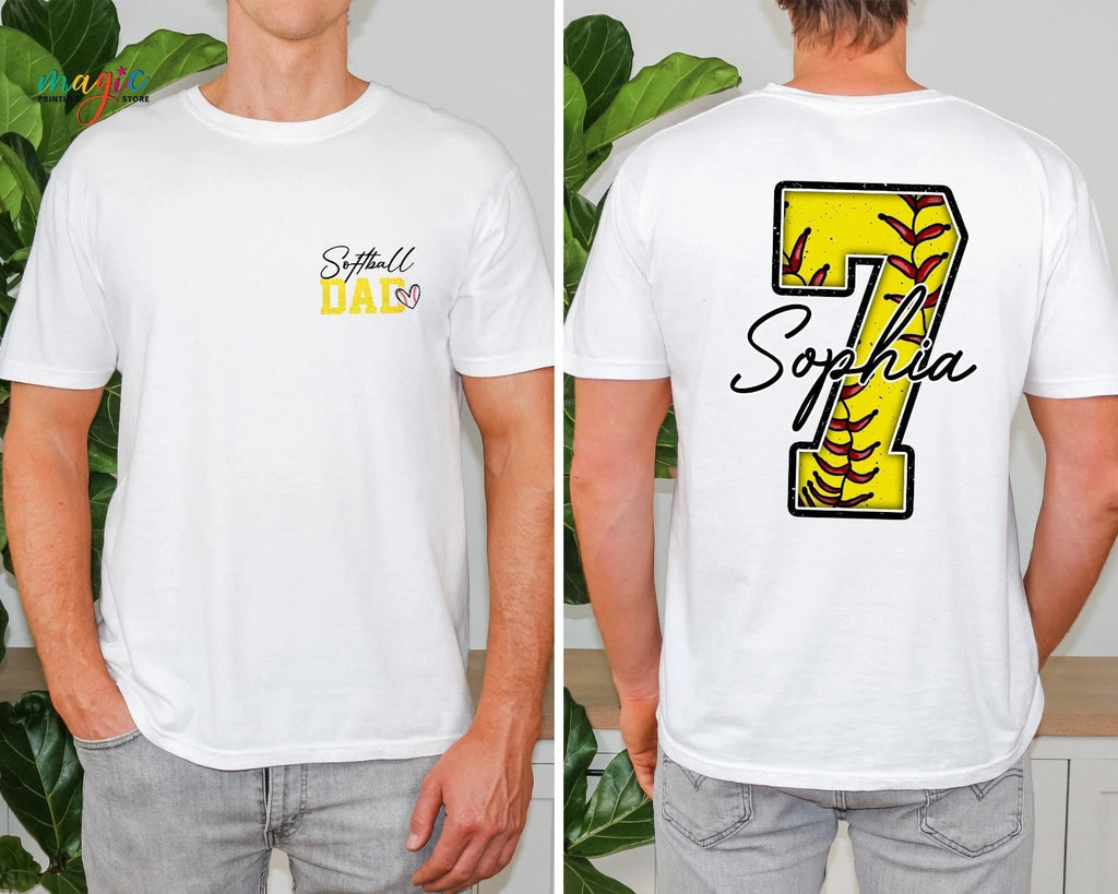 Personalized Softball Dad Shirt, Custom Softball Dad Shirt, Gift For Dad