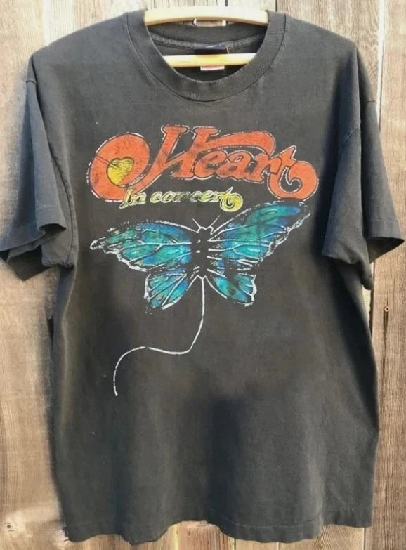 Heart Band Shirt, Heart Band tweed Unisex Tshirt Vtg S-5XL