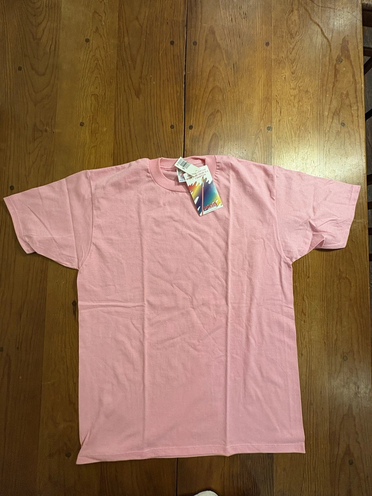 Vintage 90s JERZEES 50/50 USA Heavyweight Pink Blank T Shirt Large New