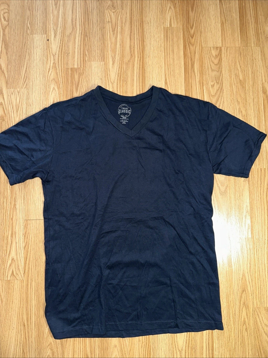 True Classic Premium Quality V Neck T Shirt Mens Blue XL