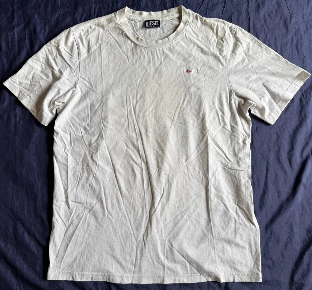 Diesel L White Logo T-Shirt Simple Classic Japan