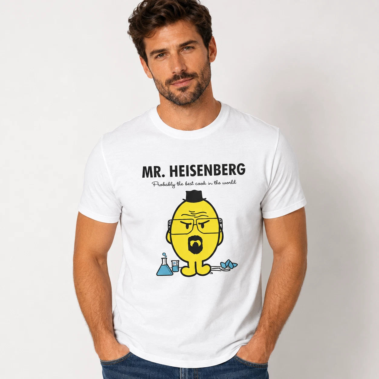 Mr Heisenburg Breaking Bad Series T-Shirt Funny Graphic Tee White T-Shirt Humour