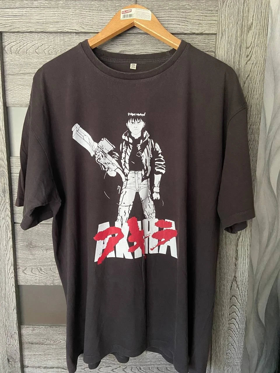 Akira Anime Graphic T-Shirt Men's Size 2XL Black Kaneda Laser Gun Manga Boxy fit