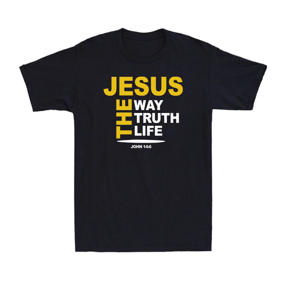 Jesus Way Life Truth Religious Christian Pray God Faith Gift Men's T-Shir