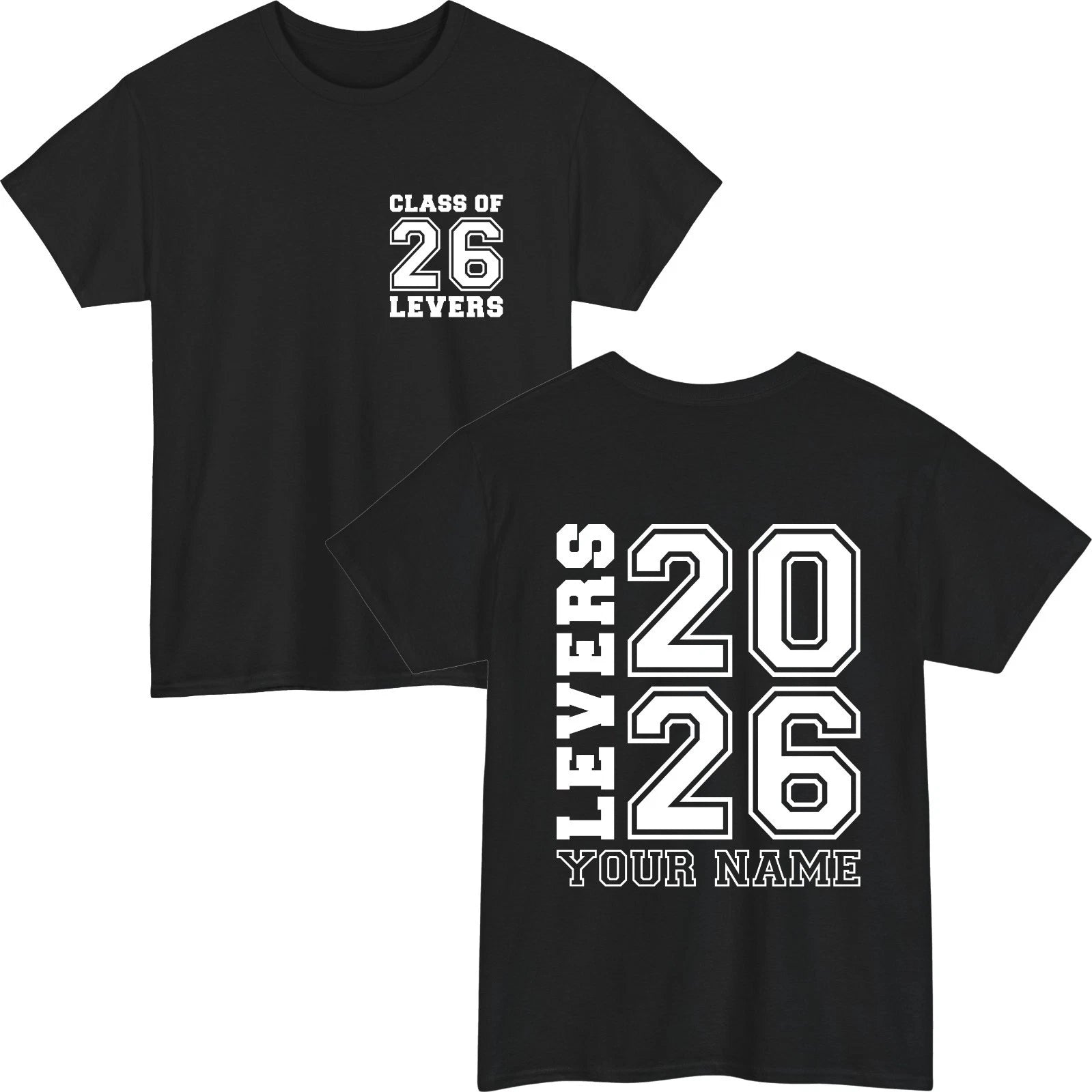 Personalised Class of 2026 Leavers T-Shirt Custom Name School Leavers Gift Top