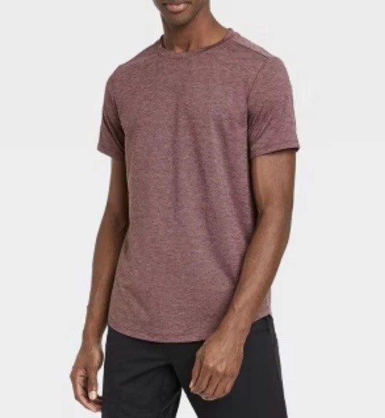 Men’s All In Motion Short Sleeve Soft Stretch T Shirt Berry Size S NEW!