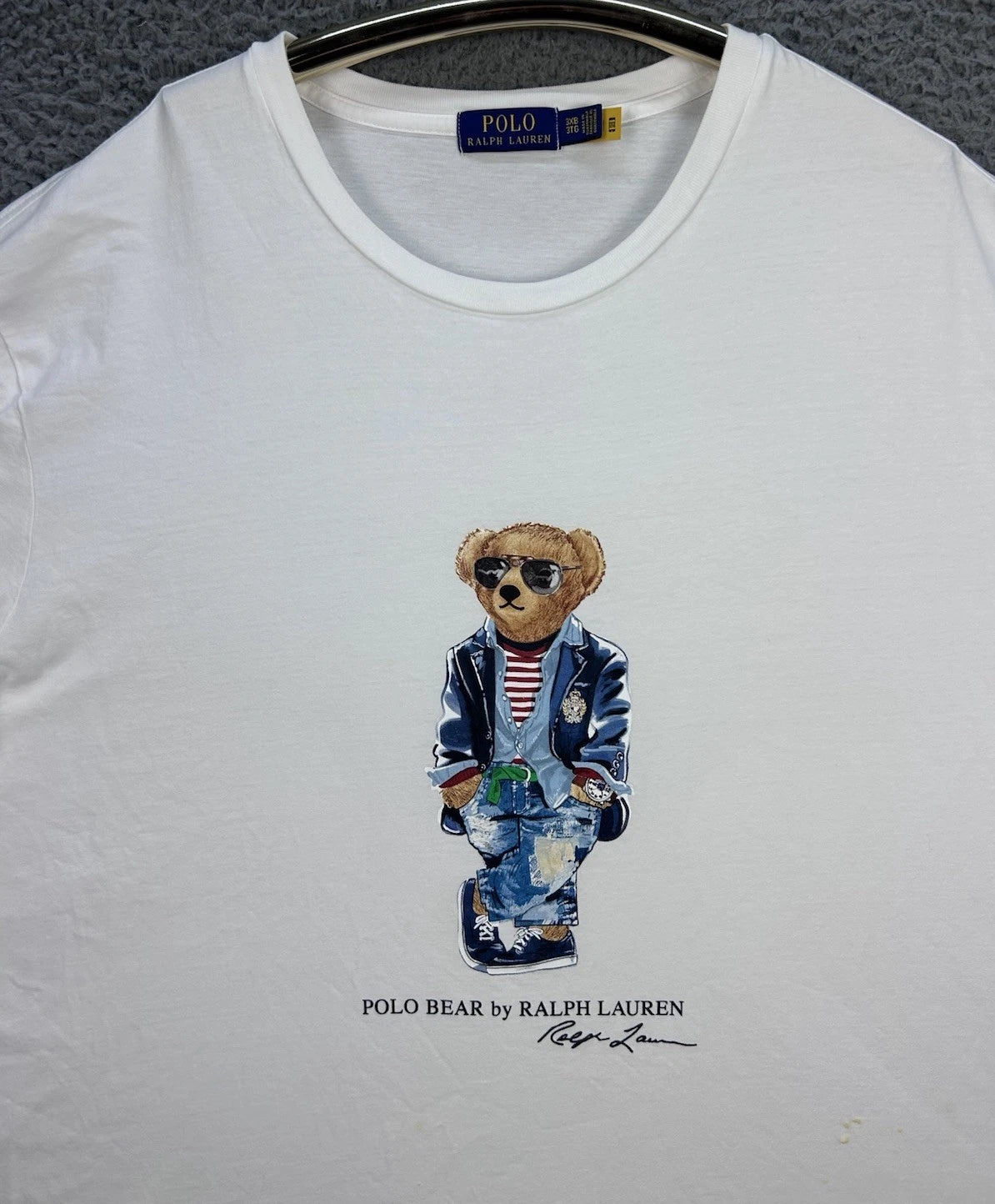 Polo Ralph Lauren Custom Fit Polo Bear T-Shirt Size 3XB Big White Preppy S/S