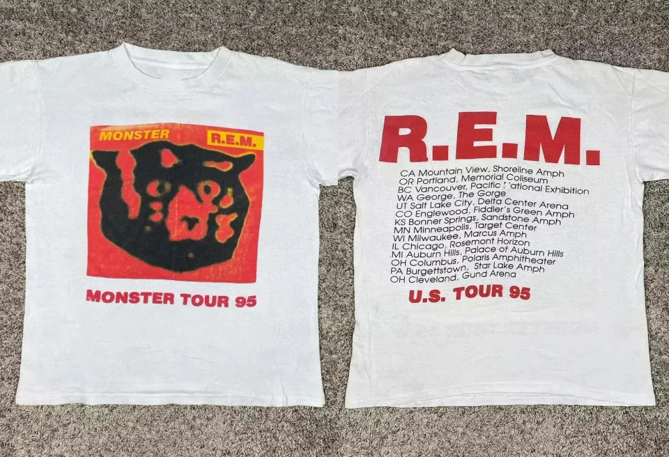 R.E.M Monster Tour '95 Unisex T-Shirt, 1995 90s REM Band Music Concert shirt
