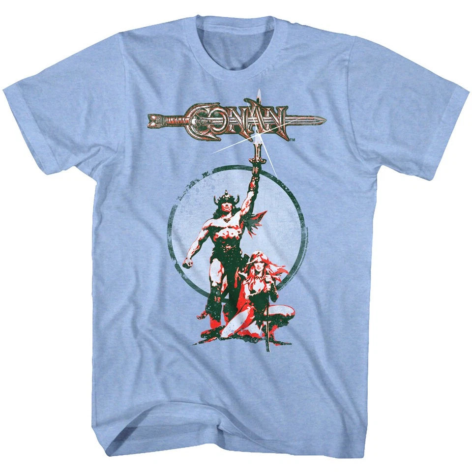 Conan the Barbarian Vintage Movie Poster Men's T-Shirt Schwarzenegger Movie Tee