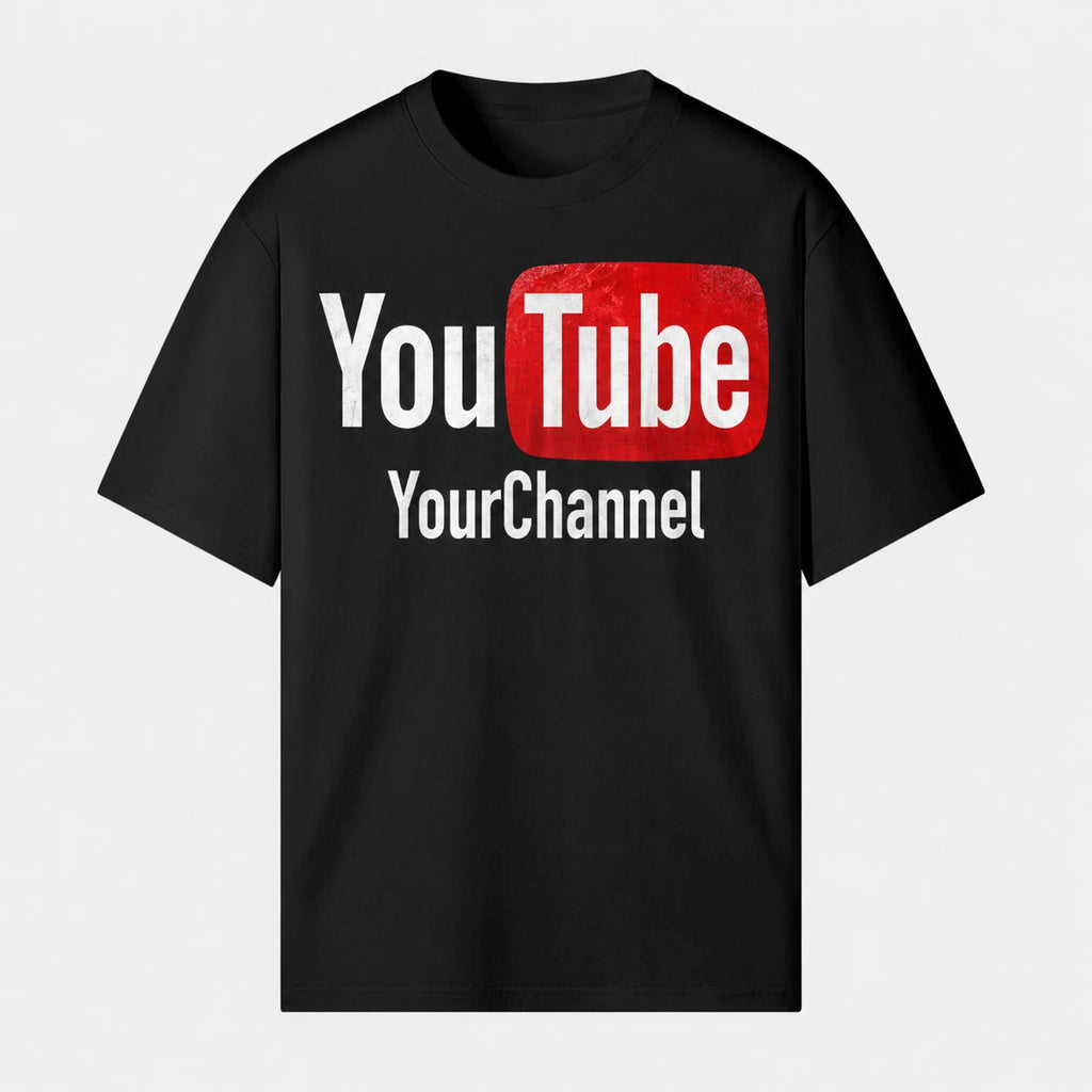 CUSTOM Channel YOUTUBE Personalized T-Shirt 220GSM | Your TEXT | DTG 100% Cotton