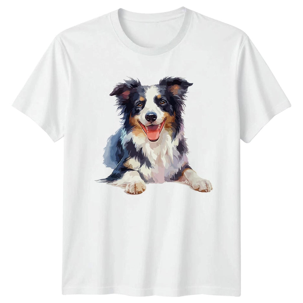 Border Collie T-Shirt Watercolor Dog Lover Birthday Gift For Him And Her