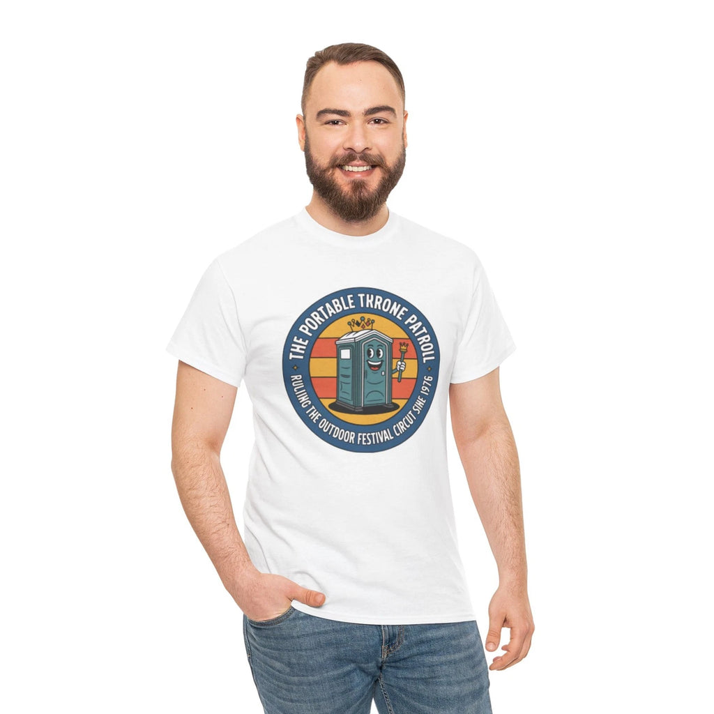 Vintage Porta Potty Service T Shirt Funny Sanitation Worker Retro 70s Parody Tee