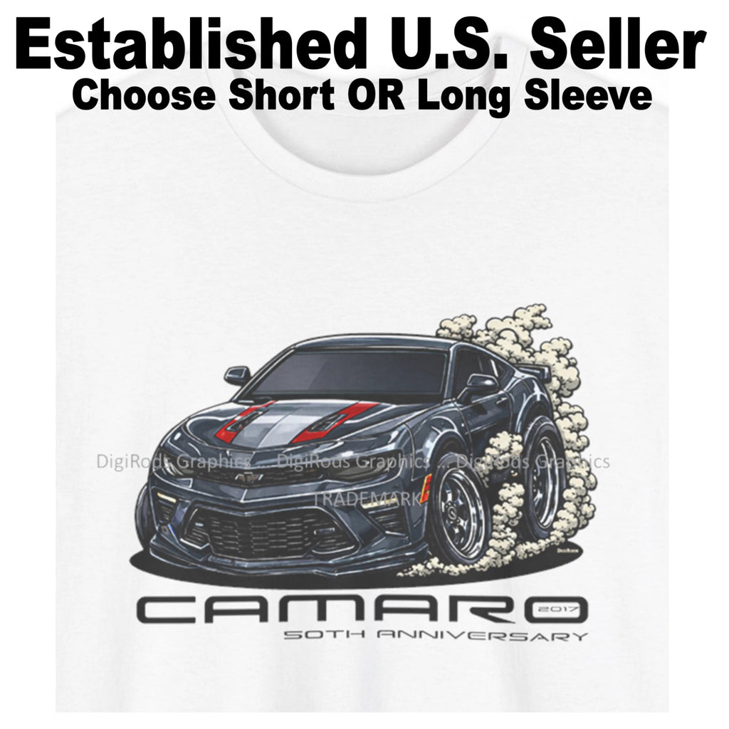 DigiRods Chevy Camaro 2017 50th Anniversary Model Cartoon Car T Shirt