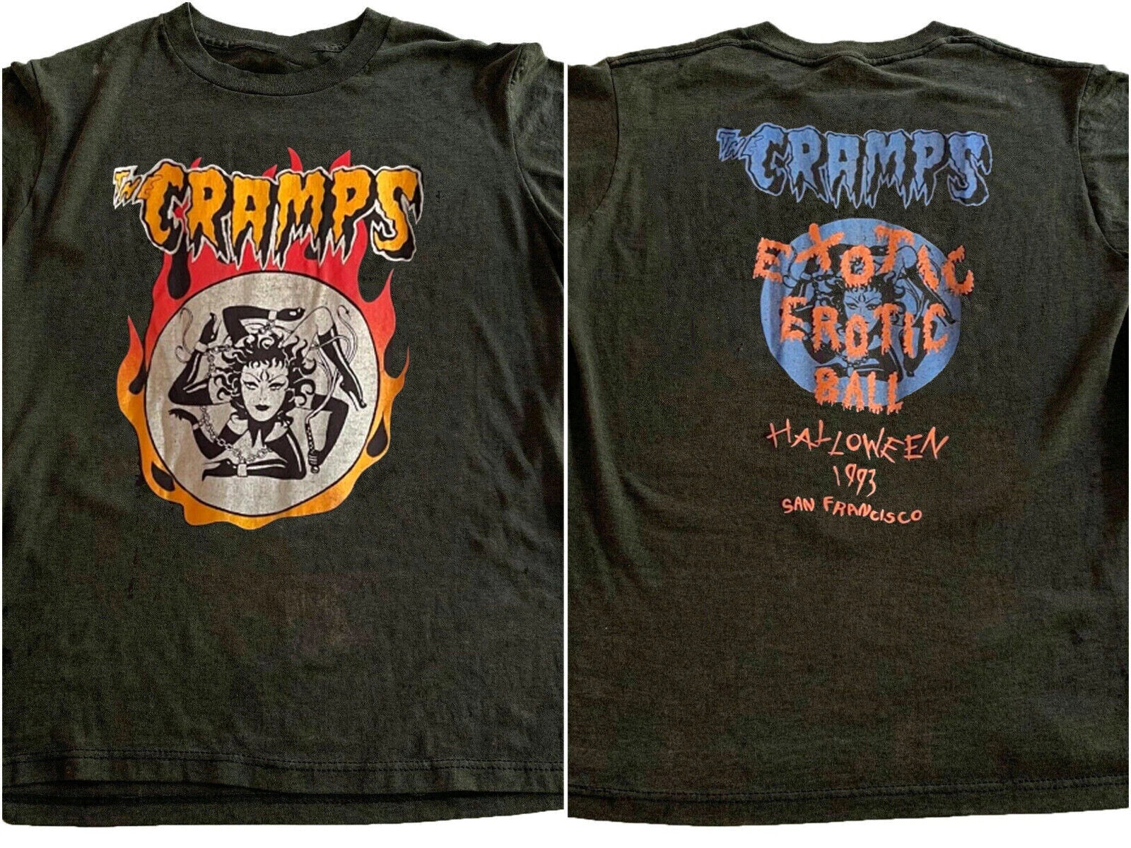 1993 The Cramps Halloween Concert in San Francisco Retro style T shirt
