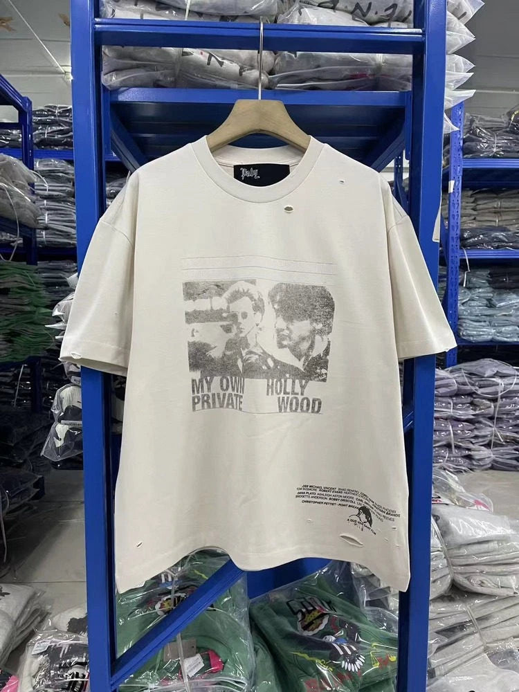 Summer Cotton Tee Crew Neck Figure Print Loose Comfortable Casual Top Men Women