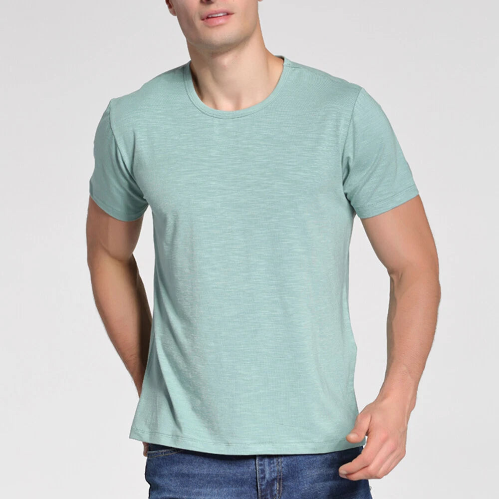 Men's Ultra Soft Bamboo Viscose T Shirt Short Sleeve Casual Tee Tops Green
