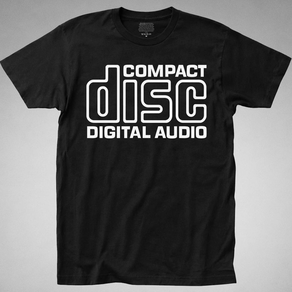CD Compact Disc logo T-Shirt vintage music player audio mp3 headphones track 90s