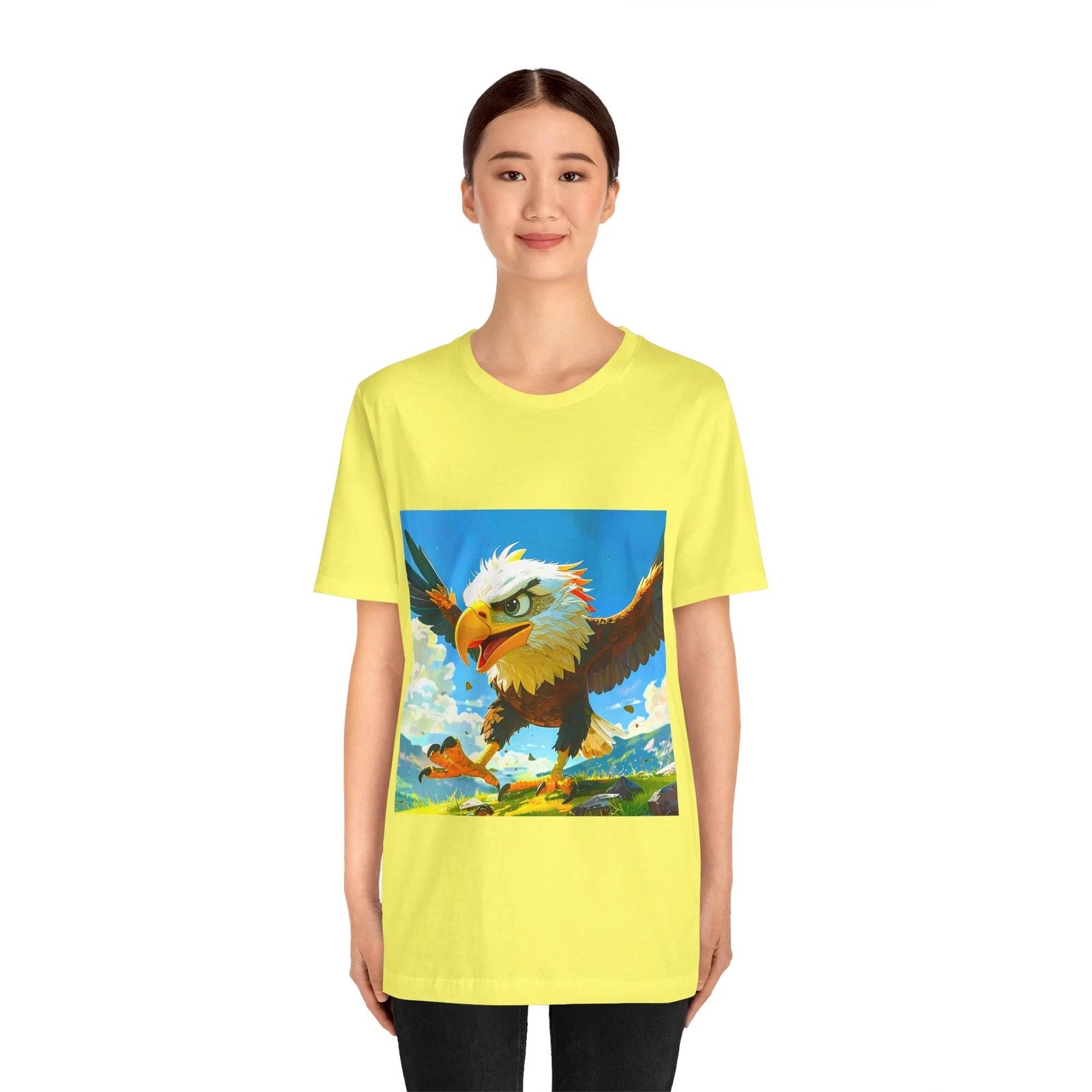 Soaring Eagle Illustration Tee | Colorful Bird Art, Sky Scene