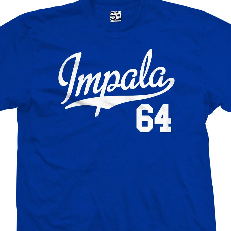 Impala 64 Script T-Shirt | 1964 SS Lowrider Classic Car Mens Sports Jersey Tee