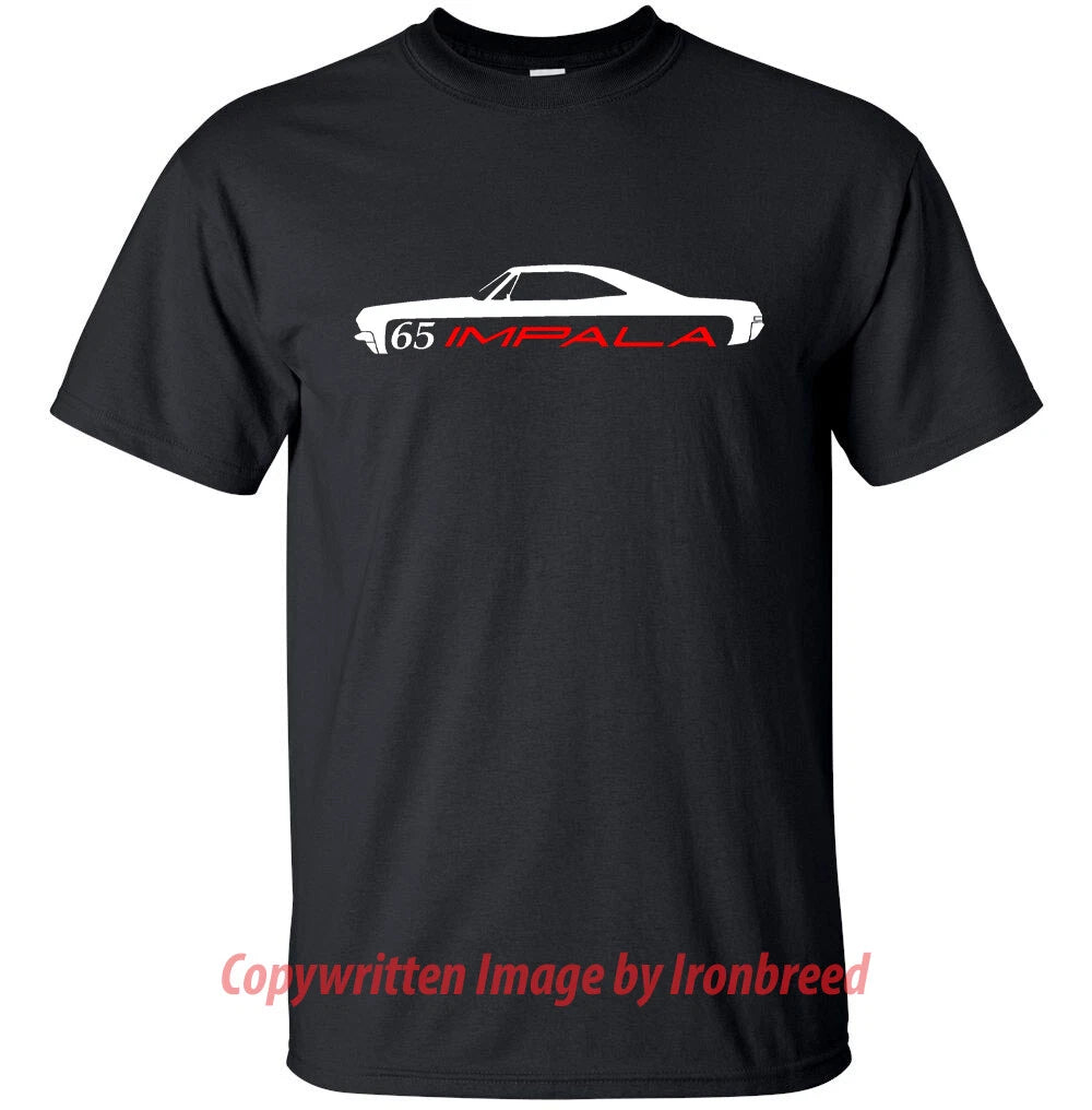 1965 65 Chevy Impala Lowrider T-Shirt Classic SS Muscle Emblem Side Mouldings