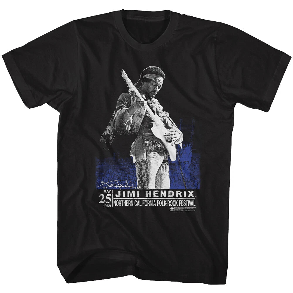 Jimi Hendrix Northern California Folk Rock Festival 1969 Music Men's T Shirt