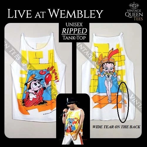 Freddie Mercury T-shirt Tanktop Wembley 86 Betty Bom Bom