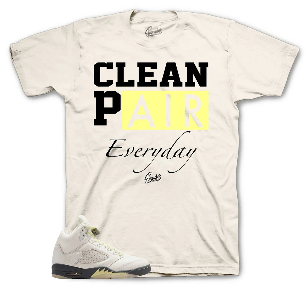 Shirt To Match Retro 5 Luminous Green AJ5 Sneakers - Clean pair Tee